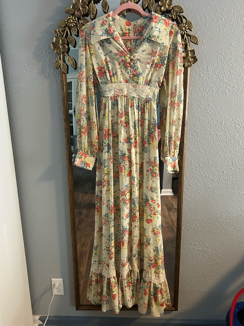 Vintage 70s Floral Prairie Dress